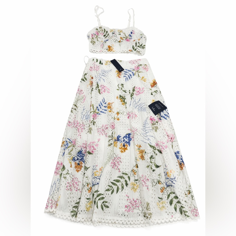 NWT Two Piece floral embroidered Lulus dress size small